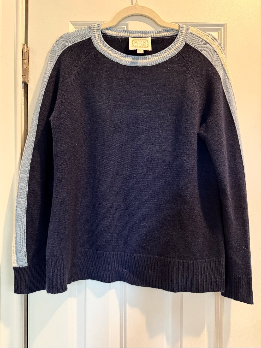 Sail to Sable Navy Blue Wool Crewneck, size medium